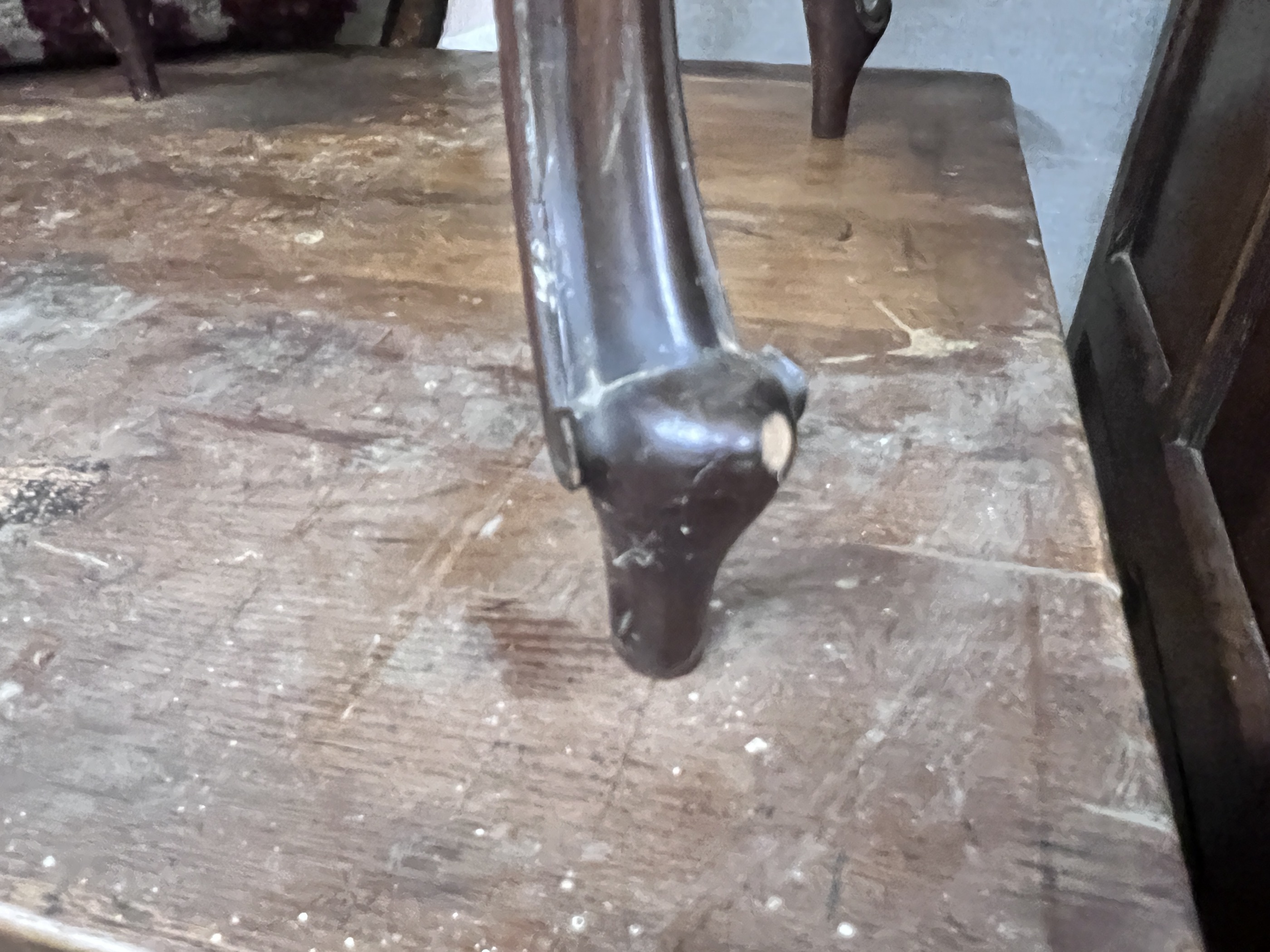 A late Victorian mahogany envelope card table, width 51cm, depth 51cm, height 75cm